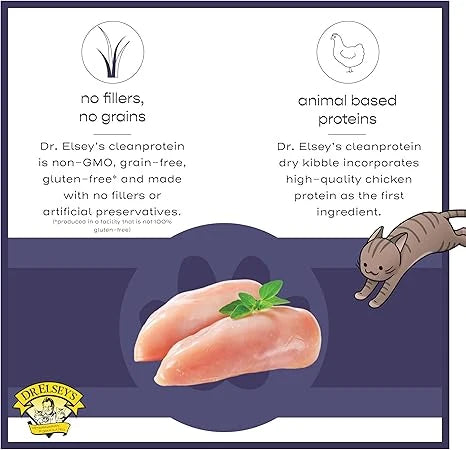Dr. Elsey's cleanprotein Chicken Recipe Wet Cat Food, Pate 5.3 oz cans (Pack of 24)