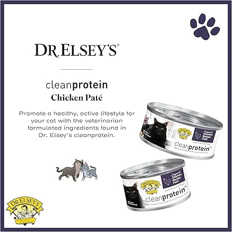 Dr. Elsey's cleanprotein Chicken Recipe Wet Cat Food, Pate 5.3 oz cans (Pack of 24)