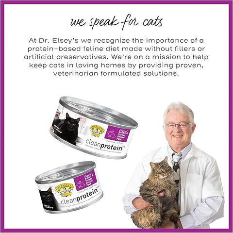 Dr. Elsey's cleanprotein Original Rabbit & Turkey Recipe Wet Cat Food, 5.3oz Cans (Pack of 24)